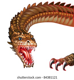 EPS10/ The head, neck and foot dragon