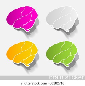 eps10, human brain, realistic design elements