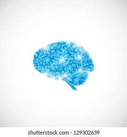 eps10, human brain, vector abstract background