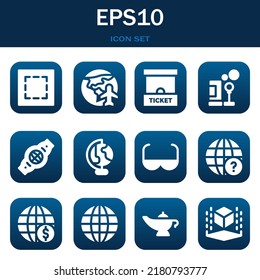 eps10 icon set. Vector  illustrations related with Marquee, Planet earth and Ticket office