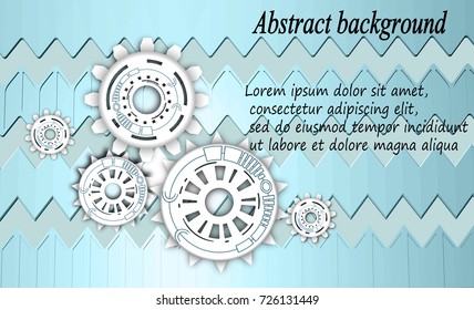 eps10. image abstract futuristic, three-dimensional white sheet of gear