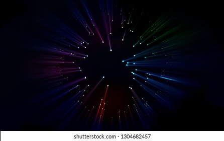 Eps10. Laser beams of blue and red emitted in different directions. Vector illustration. Light Effects Night background