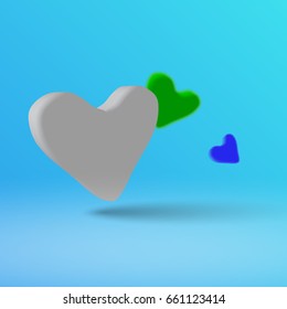Eps10. A light heart on a blue background in 3d style.