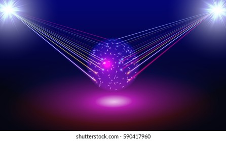 EPS10. light neon party background easy all editable