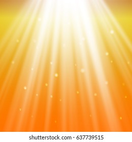 EPS10. Light Spotlight white. Template for light effect on a yellow background. Vector illustration