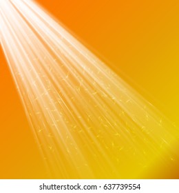 EPS10. Light Spotlight white. Template for light effect on a yellow background. Vector illustration