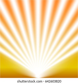 EPS10. Light Spotlight white. Template for light effect on a yellow background. Vector illustration
