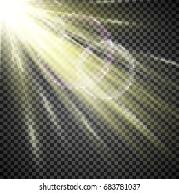 EPS10. Light Spotlight white. Template for light effect on a transparent background. Vector illustration