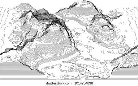 Eps10. Map of the topography line. Vector abstract topographic map concepts with perspective for your copy. mountain tourism