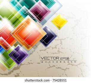 eps10 multicolor futuristic square abstract vector design