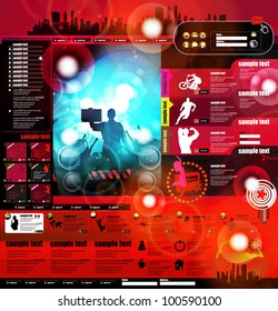EPS10 Music Website Template - Vector Design