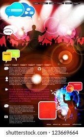 EPS10 Music Website Template - Vector Design