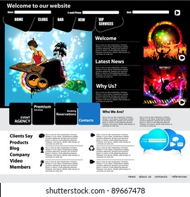 Plantilla de sitio web de música EPS10 - Diseño de vectores