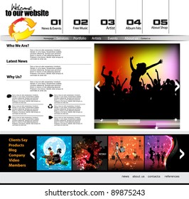 EPS10 Music Website Template - Vector Design