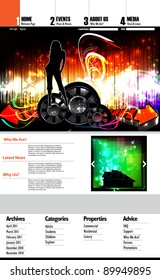 Plantilla de sitio web de música EPS10 - Diseño de vectores