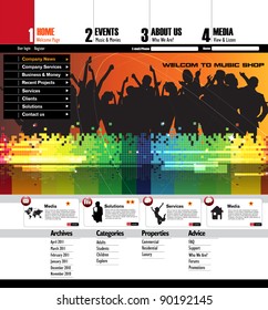 EPS10 Music Website Template - Vector Design