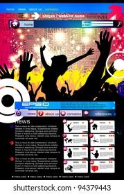 Plantilla de sitio web de música EPS10 - Diseño de vectores
