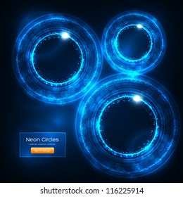 EPS10 Neon Circles Abstract Vector Background
