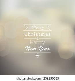 EPS10 night bokeh background with holiday greeting for web page background, banner, brochure design - golden version