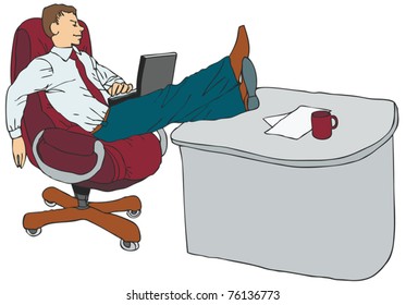 EPS10, The office man relaxing
