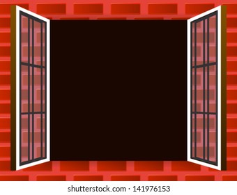 EPS10 Opened window - Terracotta/black saturated colors