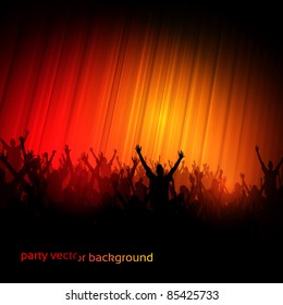 EPS10 Party People Perspective Vector Background - Dancing Young People