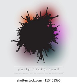 EPS10 Party People Vector Background - Dancing Young People