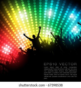 EPS10 Party People Vector Background - Dancing Young People