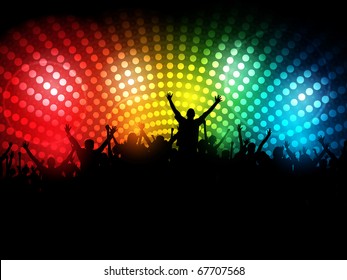 EPS10 Party People Vector Background - Dancing Young People