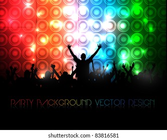 EPS10 Party People Vector Background - Dancing Young People