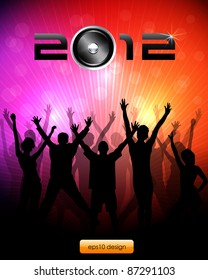 EPS10 Party People Vector Background - 2012 New Year Message