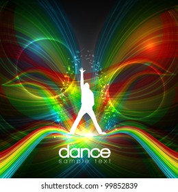 EPS10 Party People Vector Background - Dancing Young Men