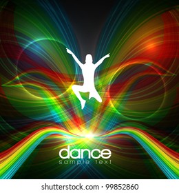 EPS10 Party People Vector Background - Jumping Young Women