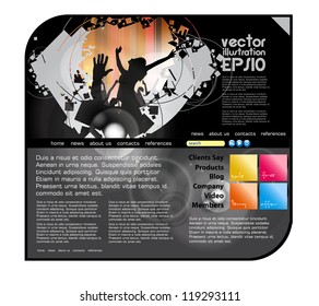 EPS10 Party Website Template - Vector Design