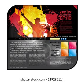 EPS10 Party Website Template - Vector Design