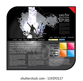 EPS10 Party Website Template - Vector Design