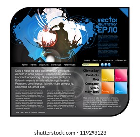 EPS10 Party Website Template - Vector Design
