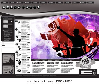 EPS10 Party Website Template - Vector Design