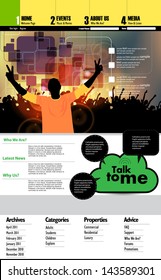 EPS10 Party Website Template - Vector Design