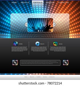 EPS10 Party Website Template - Vector Design