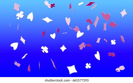 eps10. Pattern card suits. Casino and shape, decoration and game and poker. Vector illustration