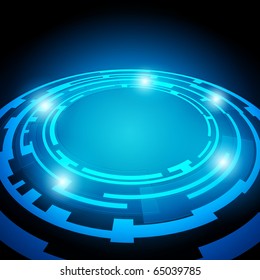 EPS10 Perspective Abstract Retro Technology Circles Vector Background