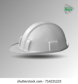 Eps10. A plastic helmet is a building, white color.