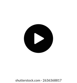 eps10 Play button solid icon. Black Play button icon isolated on white background. Vector illustration