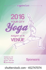 EPS10: Poster mock up for a Yoga event. All elements neatly on layers and Groups. 