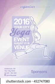 EPS10: Poster mock up for a Yoga event. All elements neatly on layers and Groups. 
