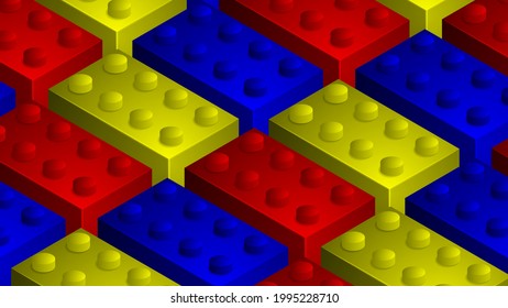 EPS10 Realistic abstract background consisting of multicolored toy bricks. Perfect for any use.