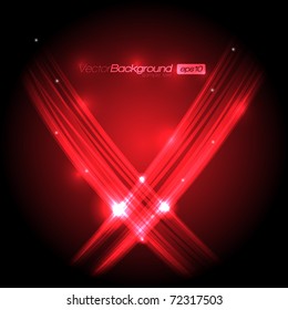 EPS10 Red Abstract Lines Made of Light Vector Design