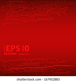EPS10 red vector circuit board background texture 