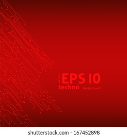 EPS10 red vector circuit board background texture 